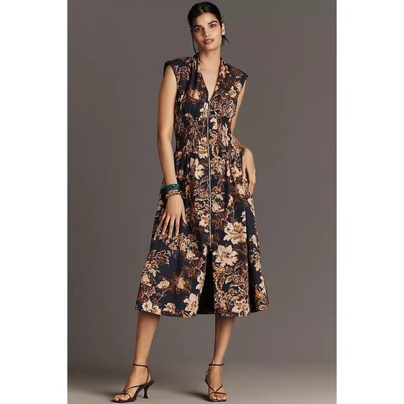 NWT Size 1X - Anthropologie The Tommie Cotton Zip-Front Midi Dress (NWT US$ 178) - Picture 4 of 16
